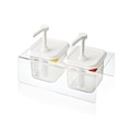 Araven SET OF 2 PUMP CONDIMENT DISPENSER GN1/6 TRANSPARENT, CLEAR ACRYLIC STAND 01361